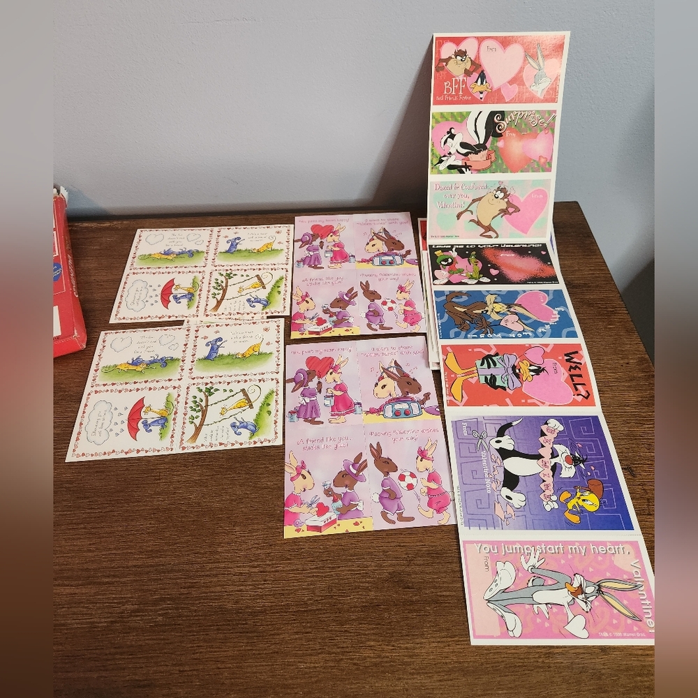 Vintage Cartoon Valentine Card Lot 50 Cards